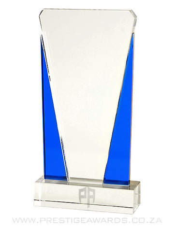 Crystal Square W/Blue sides Trophy T0550 Range